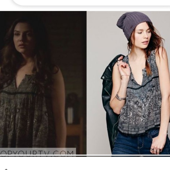 Free People Tops - Free People one paradise stars tank pin-tucked embroidered tank triple tie back